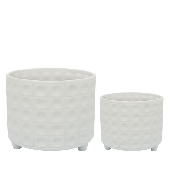 Budget ๐ Sagebrook Home Por, Set Of 2 10, 12" ๐จ Hammered Footed Planter, White 10.0"H - 12.0" X 12.0" X 10.0" โญ 3 Budget ๐ Sagebrook Home Por, Set Of 2 10, 12" ๐จ Hammered Footed Planter, White 10.0"H - 12.0" X 12.0" X 10.0" โญ