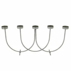 Hot Sale 🛒 Sagebrook Home Metal 18" 5-votive Candle Holde, Silver Leaf 10.04"H - 17.91" X 3.15" X 10.04" 🤩