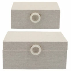 Flash Sale 👏 Sagebrook Home Wood, Set Of 2 7, 9" Box With Ring Detail, Beige 4"H - 9.0" X 5.0" X 4.0" 🛒 -Sagebrook Home Online Shop unnamed file 2465