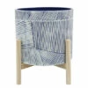 New 🔥 Sagebrook Home 10" Planter With Wood Stand, Navy 8"H - 10.0" X 10.0" X 8.0" ⭐ -Sagebrook Home Online Shop unnamed file 2474