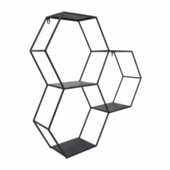 Best reviews of 👍 Sagebrook Home Metal, 26"h Hexagon Wall Shelf, Black 26.0"H - 26.0" X 6.0" X 26.0" ✔️
