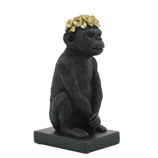 Cheap ๐ฏ Sagebrook Home Res, 8" Monkey Flower Crown Figurine, Blk, Gld 8"H - 5.0" X 3.0" X 8.0" ๐ 4 Cheap ๐ฏ Sagebrook Home Res, 8" Monkey Flower Crown Figurine, Blk, Gld 8"H - 5.0" X 3.0" X 8.0" ๐ - Image 2