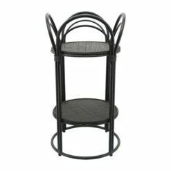 Coupon 🤩 Sagebrook Home 24"h Wicker, Bamboo 2-layer Planter Stand, Black 24.0"H - 13.0" X 13.0" X 24.0" 🤩