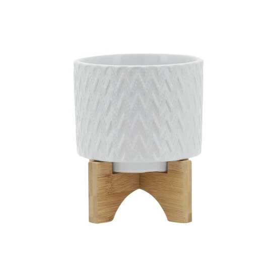 Budget โญ Sagebrook Home 5" Chevron Planter With Stand, White 5.0"H - 6.0" X 6.0" X 5.0" ๐ 3 Budget โญ Sagebrook Home 5" Chevron Planter With Stand, White 5.0"H - 6.0" X 6.0" X 5.0" ๐