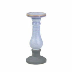 Outlet ⌛ Sagebrook Home Ceramic 11" Candle Holder, Blue 11"H - 5.0" X 5.0" X 11.0" 🎁