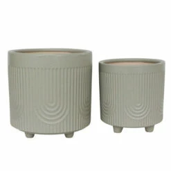 Flash Sale ⭐ Sagebrook Home Ceramic Set Of 2 6, 8" Bravais Footed Planter,saget 8"H - 8.0" X 8.0" X 8.0" 😉