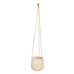 Cheapest ⌛ Sagebrook Home Ceramic 6" Abstract Hanging Planter, Beige 6.5"H - 7.0" X 7.0" X 6.5" 🌟