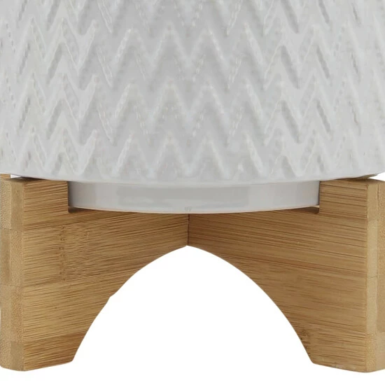 Budget 👏 Sagebrook Home 8" Chevron Planter With Stand, White 7.0"H - 8.0" X 8.0" X 7.0" 🎁 9 Budget 👏 Sagebrook Home 8" Chevron Planter With Stand, White 7.0"H - 8.0" X 8.0" X 7.0" 🎁 - Image 7