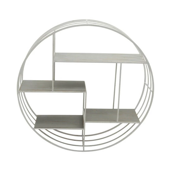 New 𧨠Sagebrook Home Round Wood, Metal Wall Shelf Gray, White 32.0"H - 32.0" X 7.0" X 32.0" π 3 New 𧨠Sagebrook Home Round Wood, Metal Wall Shelf Gray, White 32.0"H - 32.0" X 7.0" X 32.0" π