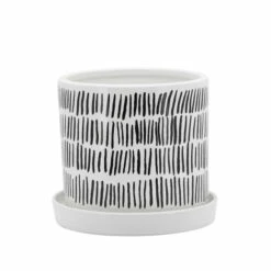 Promo ✔️ Sagebrook Home Set Of 2 Tribal Planters With Saucer 6, 8", White 8"H - 8.0" X 8.0" X 8.0" 👏 -Sagebrook Home Online Shop unnamed file 2703