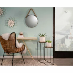 Cheapest 🎉 Sagebrook Home Metal 20" Round Mirror With Beads, Black Wb 20"H - 20.0" X 1.0" X 20.0" 🔥