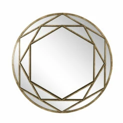 Best Pirce ✔️ Sagebrook Home Metal Frame 32" Wall Mirror, Gold, 32.0"H - 32.0" X 2.0" X 32.0" ⭐