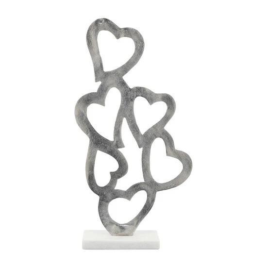 Buy 🎉 Sagebrook Home Metal, 24"h Hearts Deco, Silver 23.75"H - 12.5" X 4.0" X 23.75" 😉 6 Buy 🎉 Sagebrook Home Metal, 24"h Hearts Deco, Silver 23.75"H - 12.5" X 4.0" X 23.75" 😉 - Image 4