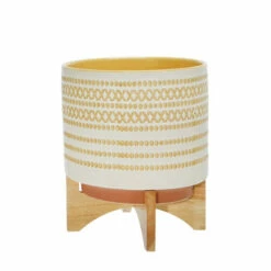 Hot Sale 🛒 Sagebrook Home Ceramic 10" Planter On Stand With Dots, Yellow 11.5"H - 9.75" X 9.75" X 11.5" 🌟 -Sagebrook Home Online Shop unnamed file 2736