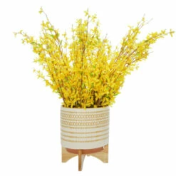 Hot Sale 🛒 Sagebrook Home Ceramic 10" Planter On Stand With Dots, Yellow 11.5"H - 9.75" X 9.75" X 11.5" 🌟 -Sagebrook Home Online Shop unnamed file 2737