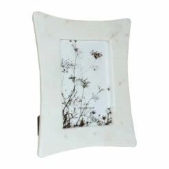 Hot Sale 🥰 Sagebrook Home Marble, 4x6 Curved Photo Frame, White 9.0"H 👏