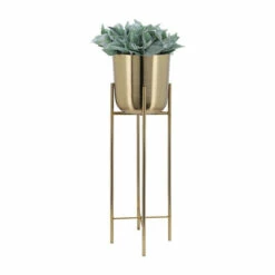 Cheapest 🔥 Sagebrook Home Set Of 3 Metal Planters On Stand 40, 30, 20"h, Gold 40.0"H - 11.0" X 11.0" X 40.0" 🎁 -Sagebrook Home Online Shop unnamed file 2756