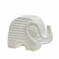 Best Pirce โค๏ธ Sagebrook Home Ceramic 6" Elephant Tea Light Candle Holder, White 6.0"H - 9.0" X 5.0" X 6.0" ๐