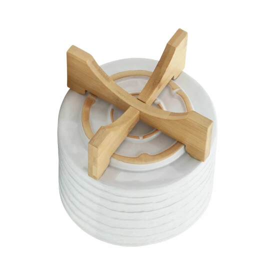 Outlet ๐ Sagebrook Home Ceramic 8" Planter On Stand, White Stripe 9.0"H - 8.0" X 8.0" X 9.0" ๐ 8 Outlet ๐ Sagebrook Home Ceramic 8" Planter On Stand, White Stripe 9.0"H - 8.0" X 8.0" X 9.0" ๐ - Image 6