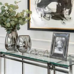 Outlet ⭐ Sagebrook Home Glass 6"h Metallic Vase, Silver 6.0"H 😍