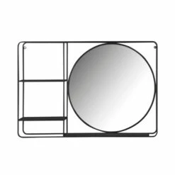 New ✨ Sagebrook Home Metal, Wood 30"lwall Shelf With Mirror, Black 20.0"H - 30.0" X 4.5" X 20.0" ✨