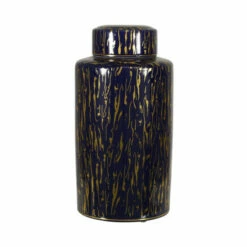 Outlet 🥰 Sagebrook Home Ceramic 16"H Jar, Blue/Gold 🔥