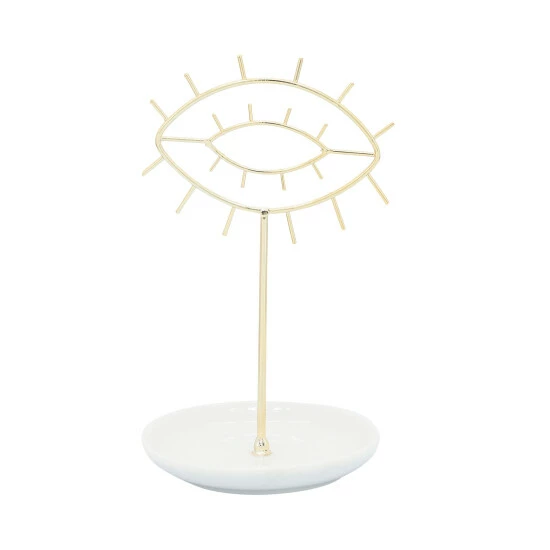 Cheapest ⭐ Sagebrook Home Ceramic 8"h Eyes Trinket, White, Gold 8.0"H - 5.0" X 5.0" X 8.0" 🌟 4 Cheapest ⭐ Sagebrook Home Ceramic 8"h Eyes Trinket, White, Gold 8.0"H - 5.0" X 5.0" X 8.0" 🌟 - Image 2