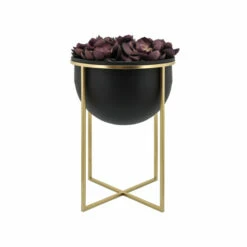 Hot Sale 🥰 Sagebrook Home Metal Set Of 2 11, 12" Planters With Stand, Blk, Gold 19"H - 13.0" X 13.0" X 19.0" ✔️ -Sagebrook Home Online Shop unnamed file 2893