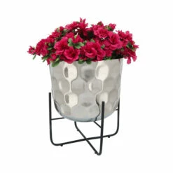 Cheap 🥰 Sagebrook Home Set Of 2 Metal 12, 15" 🔨 Hammered Planter, Silver 15"H - 12.0" X 12.0" X 15.0" 😉 -Sagebrook Home Online Shop unnamed file 2903