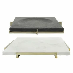 Coupon ⭐ Sagebrook Home Marble 12x12 Tray With Metal Base, Black 2"H - 12.0" X 12.0" X 2.0" 🧨 -Sagebrook Home Online Shop unnamed file 2914