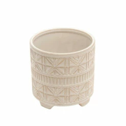 Buy 🤩 Sagebrook Home Set Of 2 Ceramic 8, 10" Abstract Footed Planter, White 8.5"H - 10.0" X 10.0" X 8.5" 👏 -Sagebrook Home Online Shop unnamed file 293