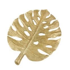 New 😀 Sagebrook Home Resin 15.5" Philodendron Leafwall Decor, Gold 15.5"H - 12.0" X 1.0" X 15.5" 💯