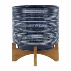 Deals 🌟 Sagebrook Home Ceramic 10" Planter On Stand, Blue 11.5"H - 9.75" X 9.75" X 11.5" ⌛ -Sagebrook Home Online Shop unnamed file 2959