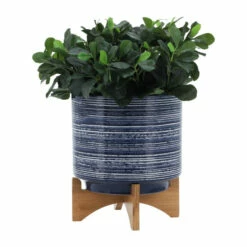 Deals 🌟 Sagebrook Home Ceramic 10" Planter On Stand, Blue 11.5"H - 9.75" X 9.75" X 11.5" ⌛ -Sagebrook Home Online Shop unnamed file 2960