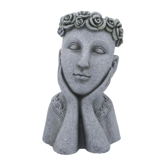 Best Pirce ๐ฏ Sagebrook Home Resin, 18"h Daydreaming Lady Planter, Gray 18.0"H - 12.0" X 11.0" X 18.0" ๐ฅ 4 Best Pirce ๐ฏ Sagebrook Home Resin, 18"h Daydreaming Lady Planter, Gray 18.0"H - 12.0" X 11.0" X 18.0" ๐ฅ - Image 2