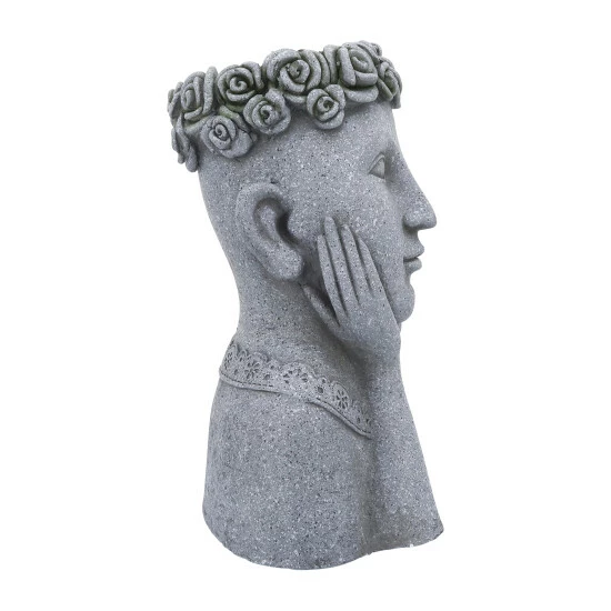 Best Pirce ๐ฏ Sagebrook Home Resin, 18"h Daydreaming Lady Planter, Gray 18.0"H - 12.0" X 11.0" X 18.0" ๐ฅ 5 Best Pirce ๐ฏ Sagebrook Home Resin, 18"h Daydreaming Lady Planter, Gray 18.0"H - 12.0" X 11.0" X 18.0" ๐ฅ - Image 3