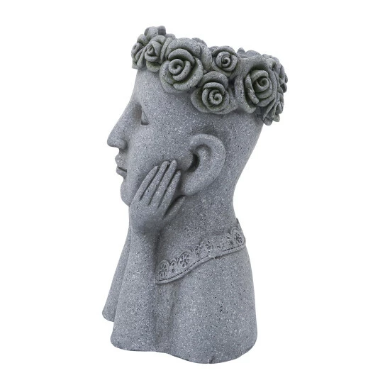 Best Pirce ๐ฏ Sagebrook Home Resin, 18"h Daydreaming Lady Planter, Gray 18.0"H - 12.0" X 11.0" X 18.0" ๐ฅ 7 Best Pirce ๐ฏ Sagebrook Home Resin, 18"h Daydreaming Lady Planter, Gray 18.0"H - 12.0" X 11.0" X 18.0" ๐ฅ - Image 5