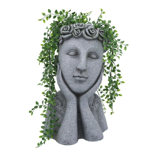 Best Pirce ๐ฏ Sagebrook Home Resin, 18"h Daydreaming Lady Planter, Gray 18.0"H - 12.0" X 11.0" X 18.0" ๐ฅ 8 Best Pirce ๐ฏ Sagebrook Home Resin, 18"h Daydreaming Lady Planter, Gray 18.0"H - 12.0" X 11.0" X 18.0" ๐ฅ - Image 6
