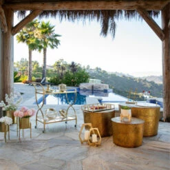 Coupon 🤩 Sagebrook Home Set Of 3 Metal Planters On Stand 18, 15, 12"h, Gold 18.0"H - 10.0" X 10.0" X 18.0" 😍