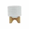 Buy ❤️ Sagebrook Home 5" Tribal Planter With Wood Stand, White 5.0"H - 6.0" X 6.0" X 5.0" 🎉 -Sagebrook Home Online Shop unnamed file 3026