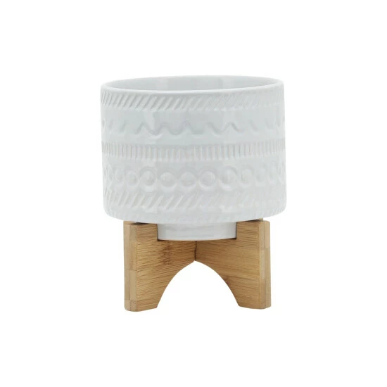 Buy โค๏ธ Sagebrook Home 5" Tribal Planter With Wood Stand, White 5.0"H - 6.0" X 6.0" X 5.0" ๐ 3 Buy โค๏ธ Sagebrook Home 5" Tribal Planter With Wood Stand, White 5.0"H - 6.0" X 6.0" X 5.0" ๐