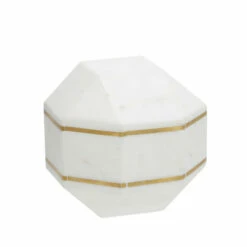 Cheapest ⌛ Sagebrook Home Marble 6" Octagon Orb With Inlay, White 5.5"H - 5.5" X 5.5" X 5.5" 🌟 -Sagebrook Home Online Shop unnamed file 3082