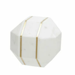 Cheapest ⌛ Sagebrook Home Marble 6" Octagon Orb With Inlay, White 5.5"H - 5.5" X 5.5" X 5.5" 🌟 -Sagebrook Home Online Shop unnamed file 3083