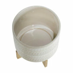 Flash Sale 👍 Sagebrook Home 10" Tribal Planter With Wood Stand, Beige 8"H - 11.0" X 11.0" X 8.0" 🔔 -Sagebrook Home Online Shop unnamed file 3089