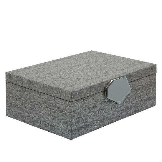 Best Sale 🎁 Sagebrook Home Wood 14" Faux Leather Box, Gray 5.0"H - 14.0" X 10.0" X 5.0" ⌛ 5 Best Sale 🎁 Sagebrook Home Wood 14" Faux Leather Box, Gray 5.0"H - 14.0" X 10.0" X 5.0" ⌛ - Image 3