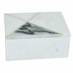 Top 10 💯 Sagebrook Home Marble, 7x5 Rectangular Box Brass Inlay, White 3.0"H - 7.0" X 5.0" X 3.0" ❤️