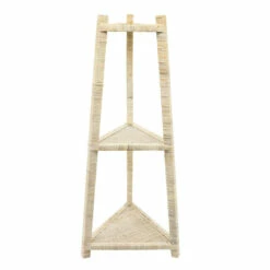 Wholesale 👏 Sagebrook Home Wood, Rattan 37" Corner Triangle Shelf,white 37.0"H - 16.0" X 14.0" X 37.0" 🔥