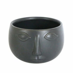 Deals ⭐ Sagebrook Home Ceramic 7" Face Planter, Matte Black 4"H - 7.0" X 7.0" X 4.0" 😍