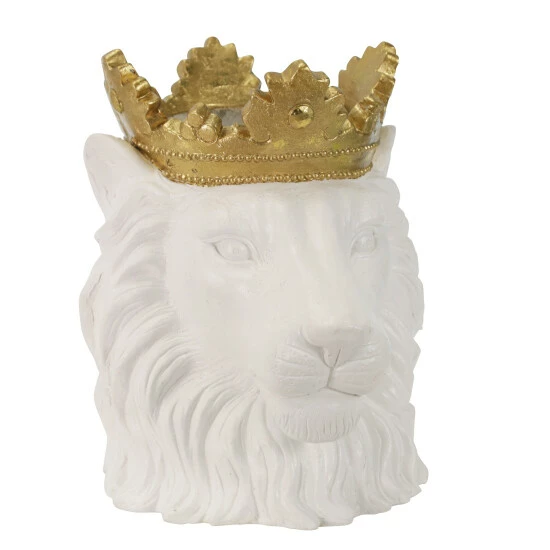Discount ๐ Sagebrook Home Resin 16" Lion Withcrown, White 15.5"H - 15.5" X 13.0" X 15.5" ๐ 4 Discount ๐ Sagebrook Home Resin 16" Lion Withcrown, White 15.5"H - 15.5" X 13.0" X 15.5" ๐ - Image 2