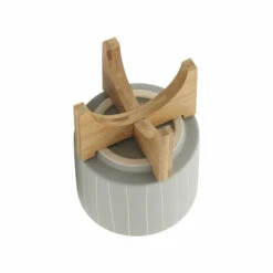 Budget 🧨 Sagebrook Home 5" Stripes Planter With Stand, Tan 7.0"H - 5.0" X 5.0" X 7.0" 🎁 -Sagebrook Home Online Shop unnamed file 3168